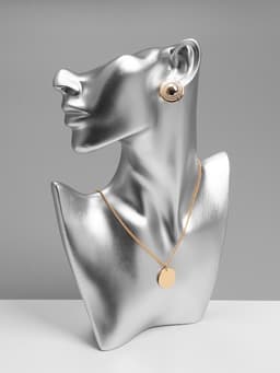 Бюст для украшений «QF. Половина лица», отверстие под серьгу, 18×5×26 см, цвет серебро