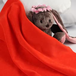 Ткань для рукоделия, велюр на трикотажной основе, красная, лоскут 45×50 см