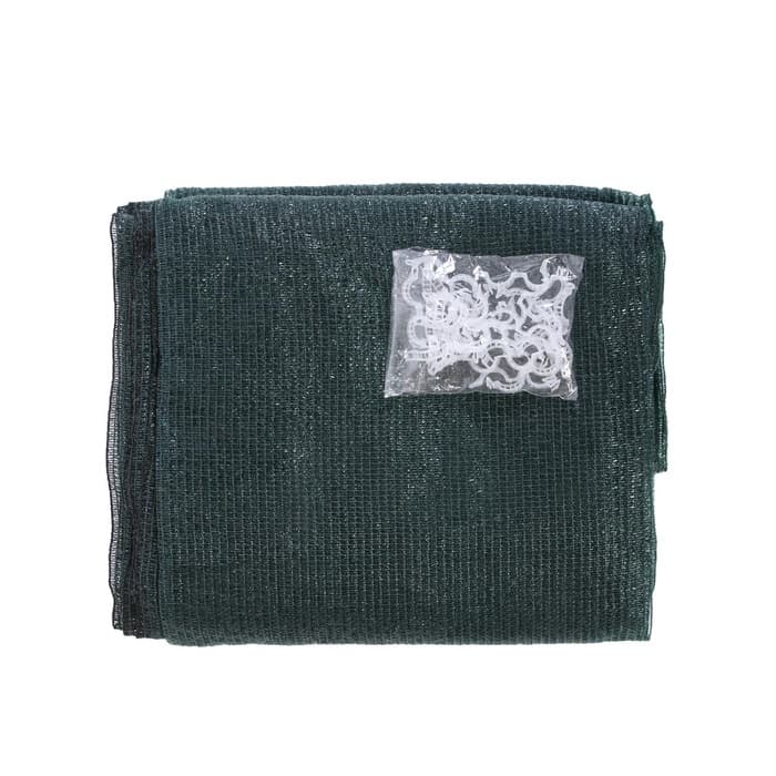 Сетка затеняющая, 2×10 м, плотность 55 г/м², зелёная, в наборе 25 клипс