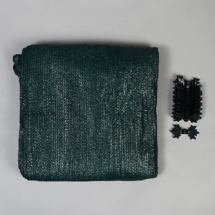 Сетка затеняющая, 10×3 м, плотность 55 г/м², зелёная, в наборе 27 клипс