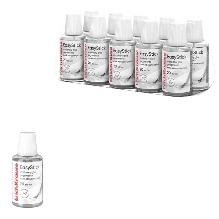 Клей канцелярский ErichKrause Standard, 20 мл, с кисточкой