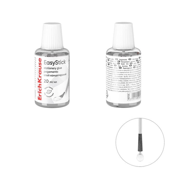 Клей канцелярский ErichKrause Standard, 20 мл, с кисточкой