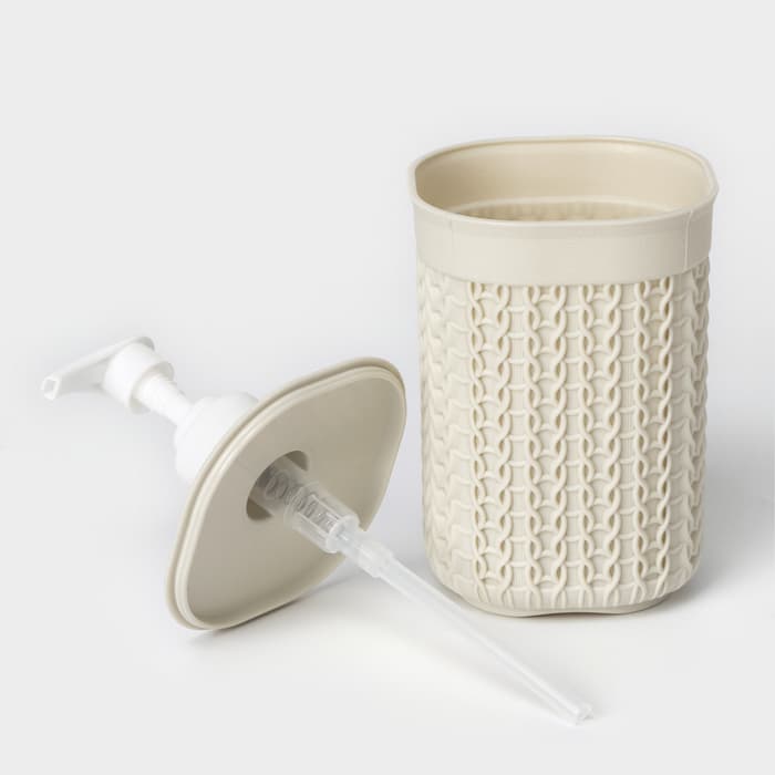 Дозатор для мыла «Вязание», 500 мл, белый ротанг