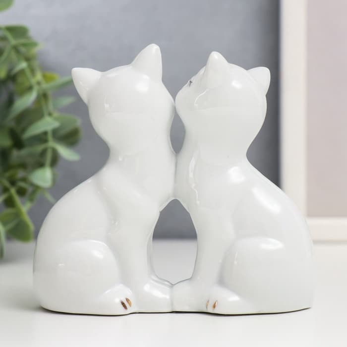 Фигурка керамика «2 котёнка в цветочек», 9.5×4.5×10.6 см