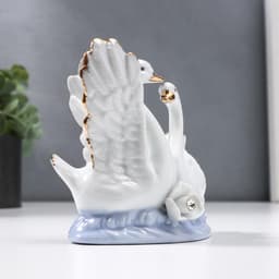 Фигурка керамика «2 лебедя с розой», 10×5.5×11 см