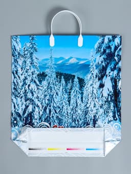 Пакет подарочный новогодний «Саяны», полиэтиленовый с пластиковой ручкой, 40×44 см