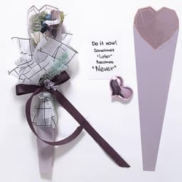 Конус для цветов, лаванда, матовый «Сердце», 60×15 см