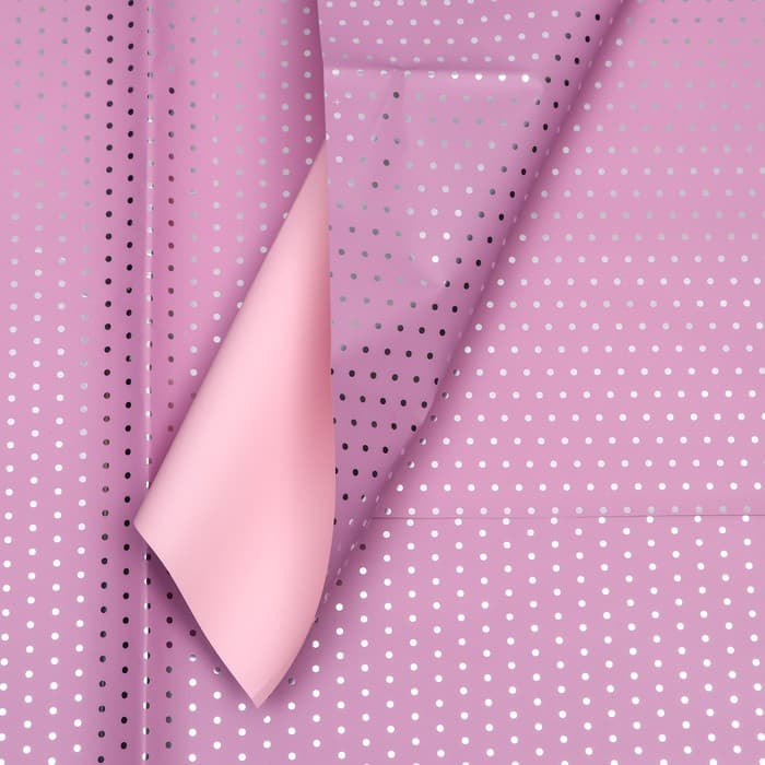 Плёнка матовая «Серебристый горох» фиолетовый, орхидея, 0.58×0.58 м