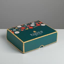 Упаковка для кондитерских изделий новогодняя «Счастья в Новом году», 20×17×6 см