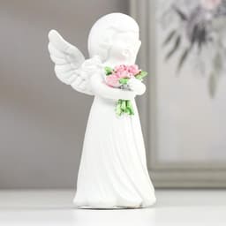 Фигурка полистоун «Белоснежный ангел-девочка с охапкой роз», 11.5×7.5×7 см, МИКС