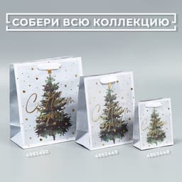 Пакет подарочный новогодний крафтовый «Сказочная ёлочка», ML 23×27×11.5 см