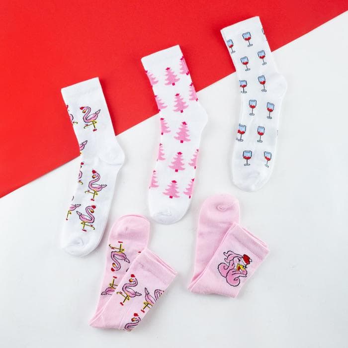 Носки женские KAFTAN «С Новым Годом!», набор 5 пар, размер 36-40 (23-25 см)