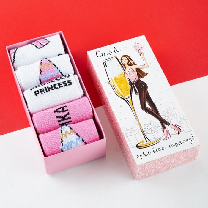 Носки женские новогодние KAFTAN «Сияй», набор 5 пар, размер 36-40 (23-25 см)