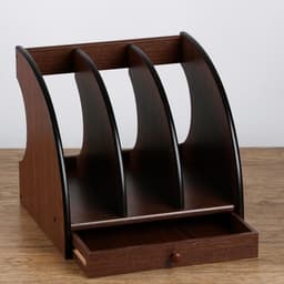 Органайзер для бумаги вертикальный, 3 секции, с выдвижным ящиком, 26×26×24 см