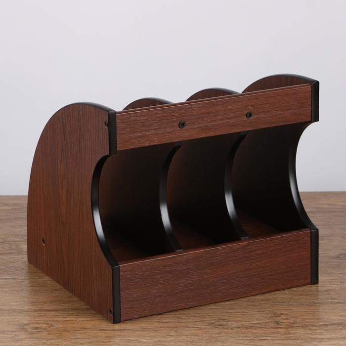 Органайзер для бумаги вертикальный, 3 секции, с выдвижным ящиком, 26×26×24 см