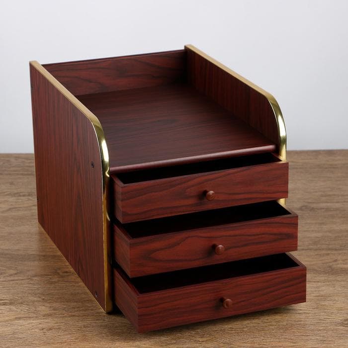 Органайзер 4 секции (3 ящика, полка), 25×34×26 см