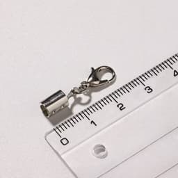 Замок карабин 5 шт. 12×7 мм, с удлинителем и обжимными круглыми концевиками 10×5 мм