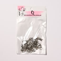 Замок карабин 5 шт. 12×7 мм, с удлинителем и обжимными круглыми концевиками 10×5 мм