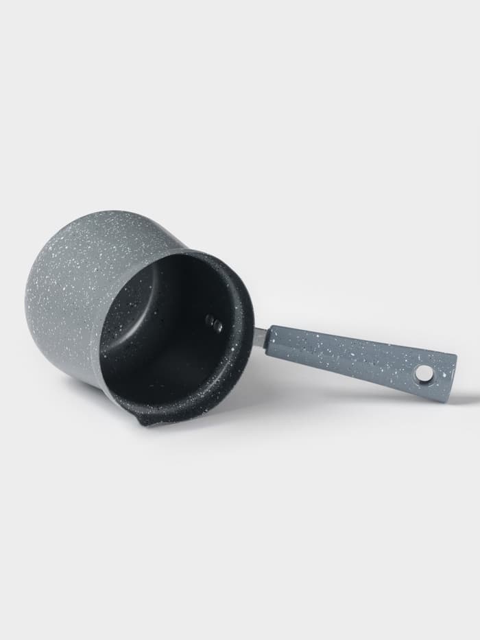 Турка Доляна «Мрамор грэй», 450 мл, d=9 см, 20×9×14 см, пластиковая ручка, антипригарное покрытие, индукция, серая