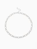 Колье «Цепь», разные звенья, цвет серебро, L=55 см