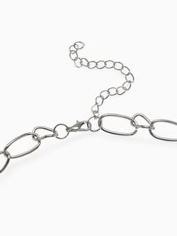Колье «Цепь», разные звенья, цвет серебро, L=55 см