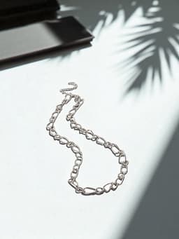 Колье «Цепь», разные звенья, цвет серебро, L=55 см