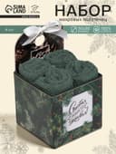 Набор новогодних махровых полотенец «Этель. Счастья и здоровья», 30×30 см - 4 штуки, хлопок 100%