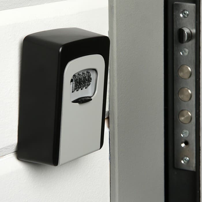 Сейф-ключница кодовая, металлическая, усиленная, серый