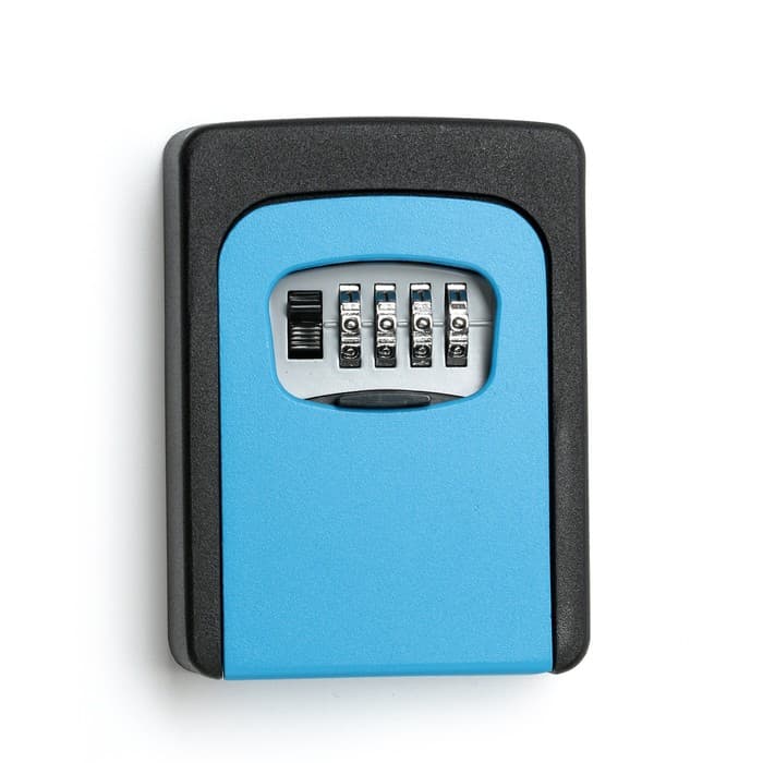 Сейф-ключница кодовая ТУНДРА, металлическая, усиленная, синий