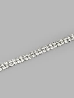 Цепь со стразами, 2 ряда, металл, стекло, 4 мм, 4.5±0.5 м, цвет серебряный