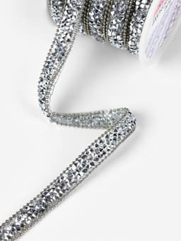 Стразы и бусины термоклеевые, 10 мм, 4.5±0.5 м, цвет серебряный