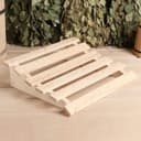 Подголовник для бани и сауны «Русские узоры», 34×32×14 см, деревянный, анатомический, «Добропаровъ»