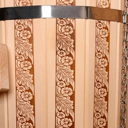 Обливное устройство для бани «Русские узоры», 10 л, липа, пластиковая вставка, «Добропаровъ»