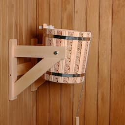 Обливное устройство для бани «Русские узоры», 10 л, липа, пластиковая вставка, «Добропаровъ»