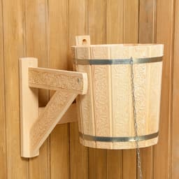 Обливное устройство для бани «Русские узоры», 10 л, липа, пластиковая вставка, «Добропаровъ»