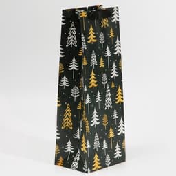 Пакет под бутылку подарочный новогодний ламинированный «Ёлки», 13×36×10 см