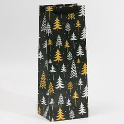 Пакет под бутылку подарочный новогодний ламинированный «Ёлки», 13×36×10 см