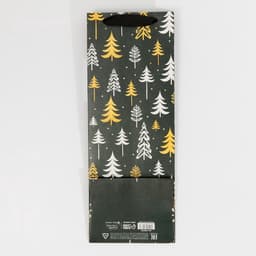 Пакет под бутылку подарочный новогодний ламинированный «Ёлки», 13×36×10 см