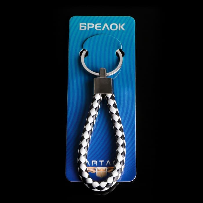 Брелок для ключей автомобиля Cartage, петля, чёрно-белый