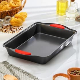 Противень для выпечки Доляна «Софт. Прямоугольник», 40.5×25.5×5.5 см, с силиконовыми ручками, антипригарное покрытие, чёрный