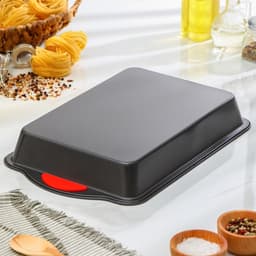 Противень для выпечки Доляна «Софт. Прямоугольник», 40.5×25.5×5.5 см, с силиконовыми ручками, антипригарное покрытие, чёрный