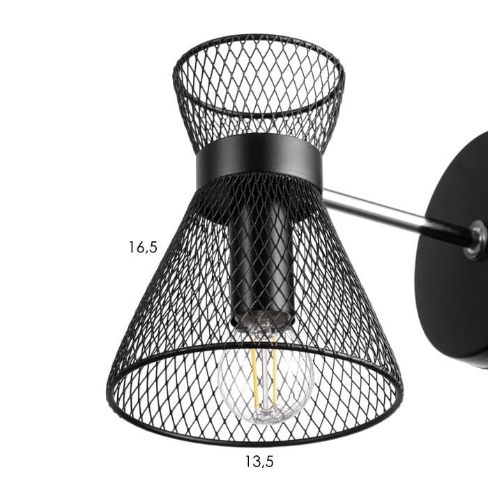 Бра 662413/1 40 Вт E14 черный 18×12×18 см