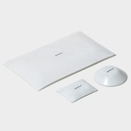 Набор для суши Доляна «Марбл белый», 3 предмета: соусники 8×2 см, 8×6 см, подставка 25×15×2 см, стекло