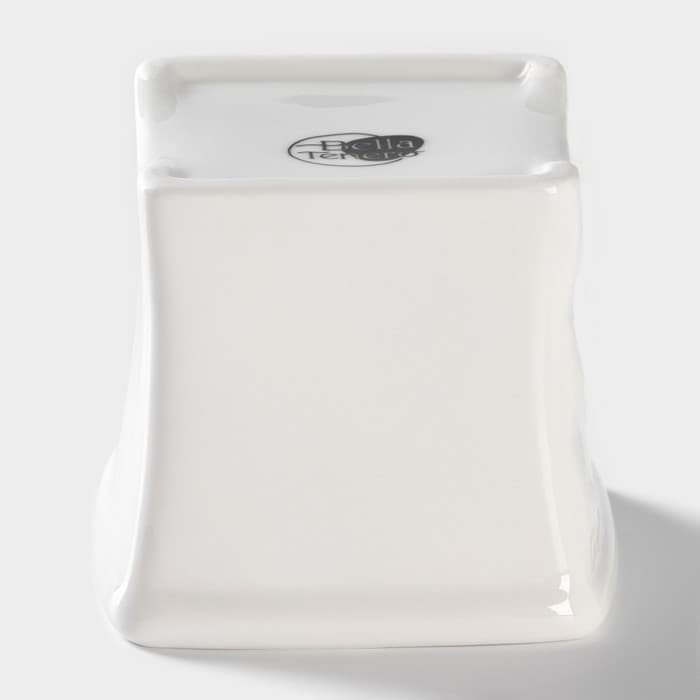 Банки для хранения специй и соусов BellaTenero, 6 предметов: солонка 100 мл, банка 200 мл, соусник 200 мл, на бамбуковой подставке, фарфор, белые