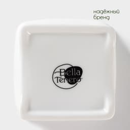 Банки для хранения специй и соусов BellaTenero, 6 предметов: солонка 100 мл, банка 200 мл, соусник 200 мл, на бамбуковой подставке, фарфор, белые