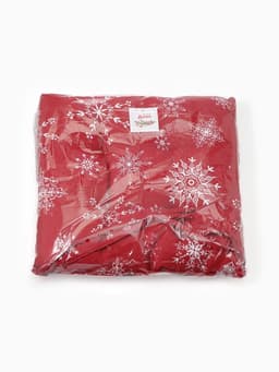 Подушка на стул новогодняя «Белые снежинки», 42×42×5 см, красная