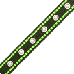 Ошейник брезентовый однослойный, безразмерный, 57×2.5 см, ОШ 25-45 см, хаки, зелёный