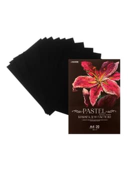 Бумага для пастели А4, deVENTE, набор 20 листов, 160 г/м², чёрная, в пакете