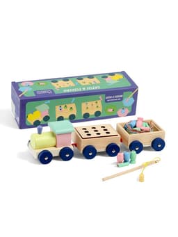 Развивающая игра 3в1 «Паровозик», рыбалка, каталка, сортер, 35×11×10 см