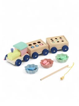 Развивающая игра 3в1 «Паровозик», рыбалка, каталка, сортер, 35×11×10 см